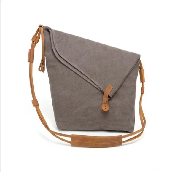 DeVan Canvas & Leather Crossbody Bag BOHO Minimalist - Picture 1 of 6